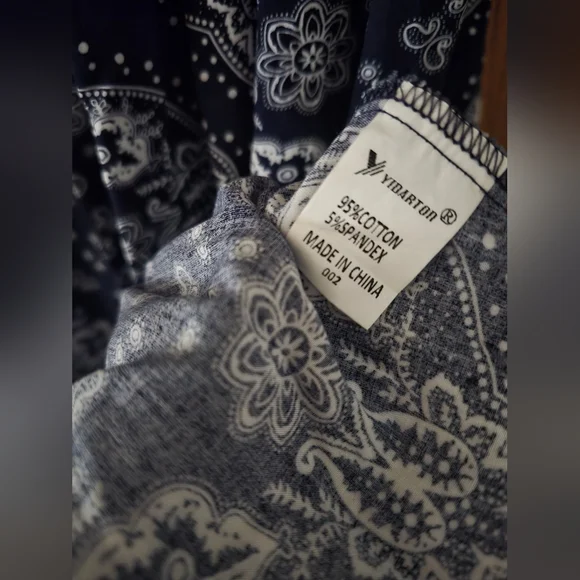 Yidarton Blue And White Patterned Strapless Maxi Dress Size M - Picture 6 of 8